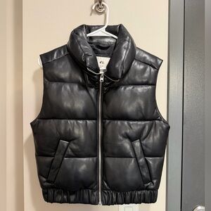 Abercrombie & Fitch Black Leather Vest